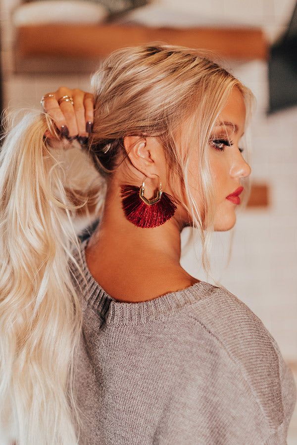 Up For Happy Hour Fan Earrings