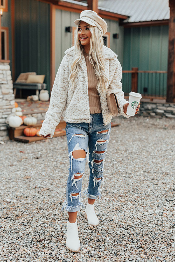Fireside Cozy Leopard Plush Jacket Image - 1