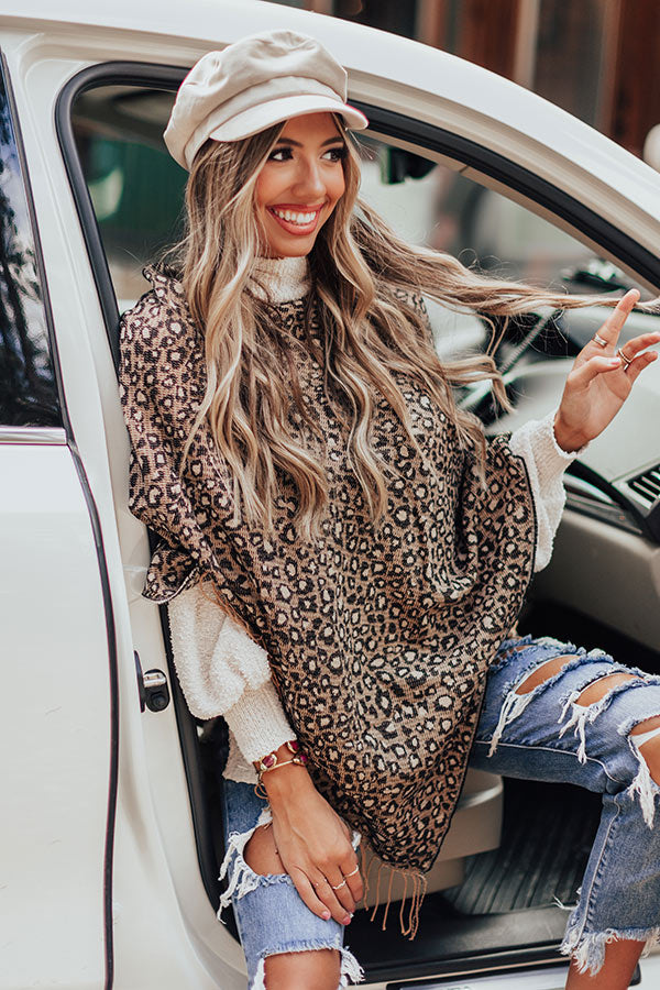 Cozy Lodge Leopard Poncho Image - 1