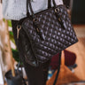 New York Fashion District Quilted Tote In Black Image - 1