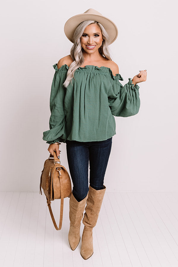 Lots Of Likes Shift Top In Emerald Image - 1