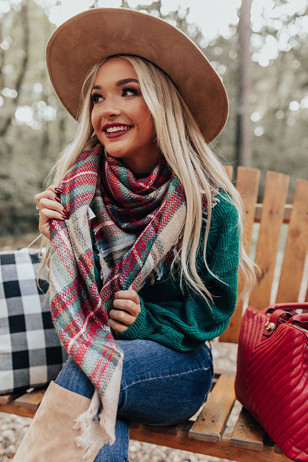 Never Too Toasty Plaid Blanket Scarf Image - 1