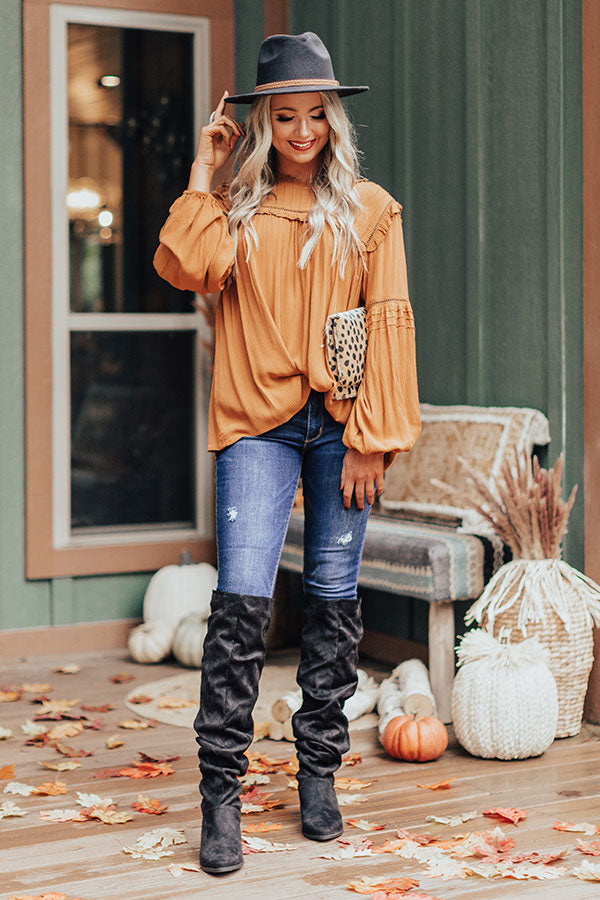 Starlight Swooning Shift Top In Pumpkin Image - 2
