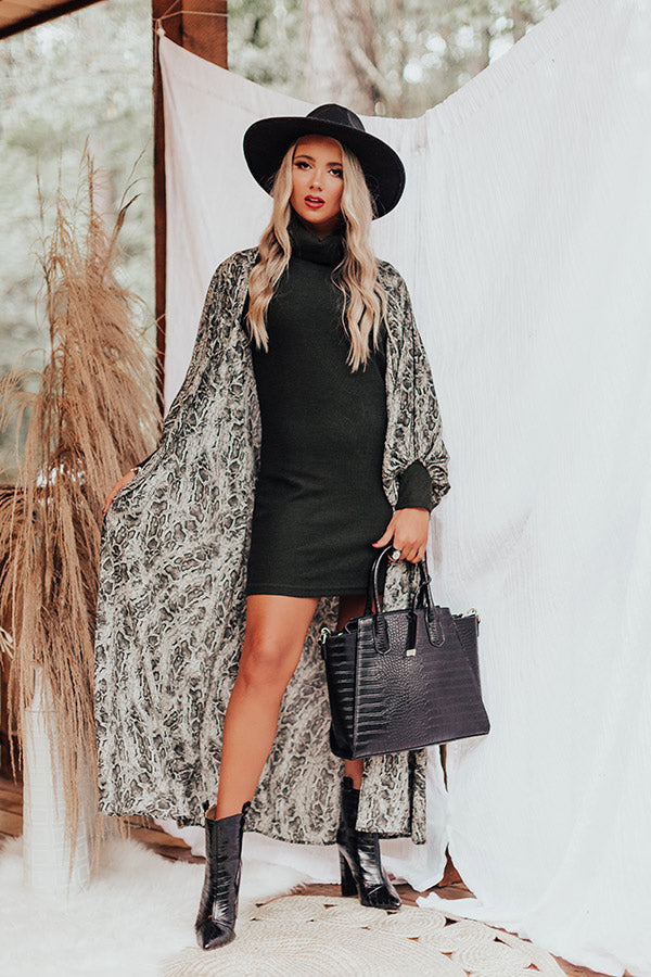 Hey Pumpkin Sweater Dress In Army Green