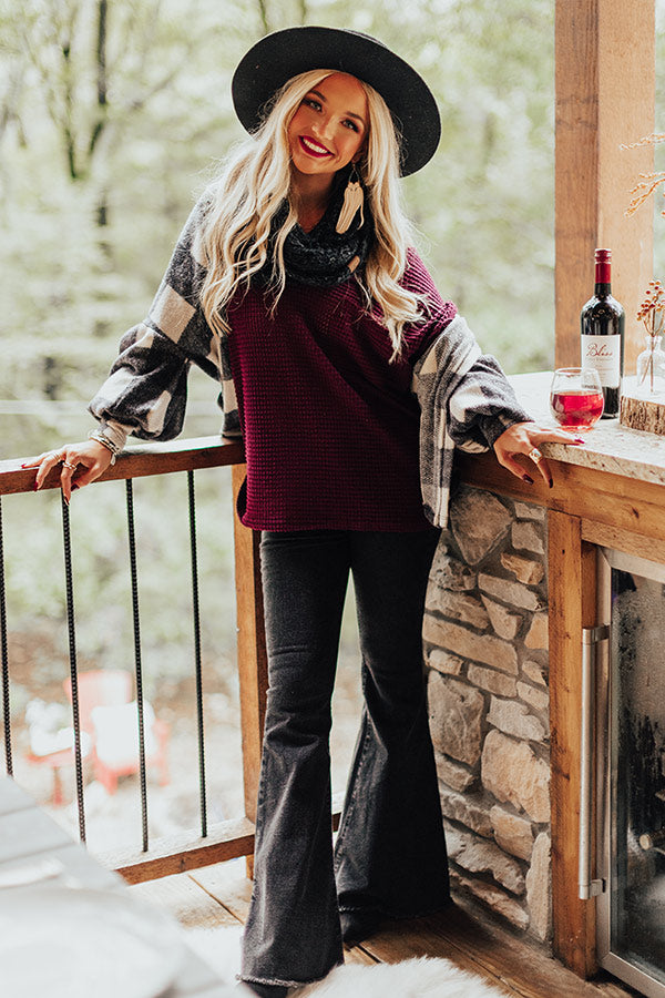 Never Too Toasty Buffalo Check Cardigan In Ivory Image - 5