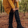 The Lonnie Thigh High Faux Suede Boot In Black Image - 1