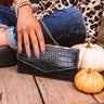 Lavish Life Faux Leather Clutch In Black Image - 1