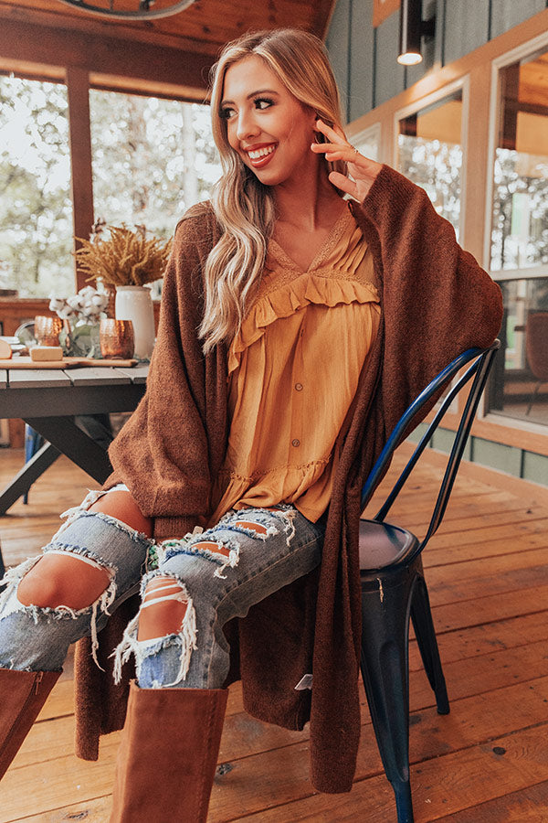 Estes Park Babydoll Top In Mustard Image - 2