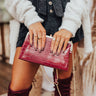 Together Tonight Faux Leather Crossbody In Sangria Image - 1