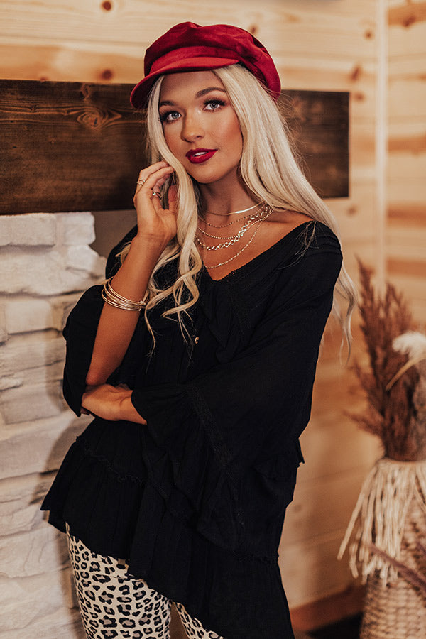 Estes Park Babydoll Top In Black Image - 5