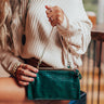 Together Tonight Faux Leather Crossbody In Hunter Green Image - 1