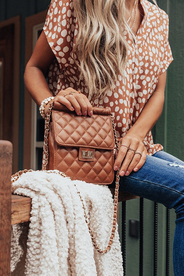 Lovely Night Quilted Crossbody In Cinnamon