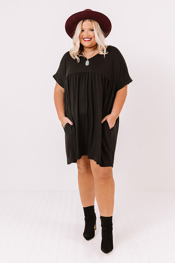 Holding Hands Babydoll Dress In Black Curves Image - 1