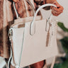 Ready For Date Night Faux Leather Tote In Stone Image - 1