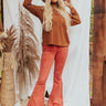The Blakely High Waist Flares In Aurora Red Image - 1