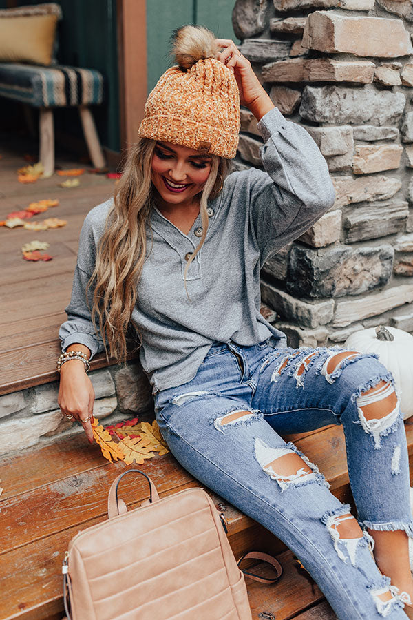 Living For Fall Sweater In Grey Image - 1