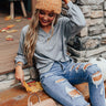 Living For Fall Sweater In Grey Image - 1