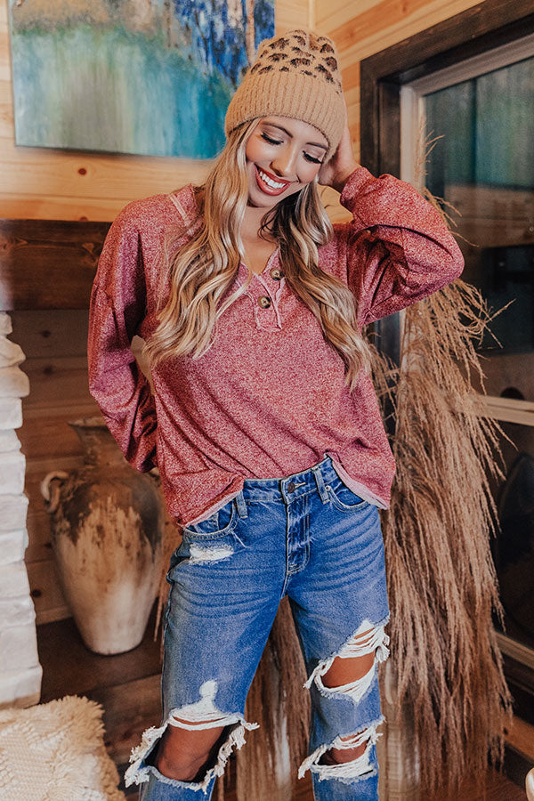 Living For Fall Sweater In Wine Image - 1