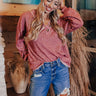 Living For Fall Sweater In Wine Image - 1