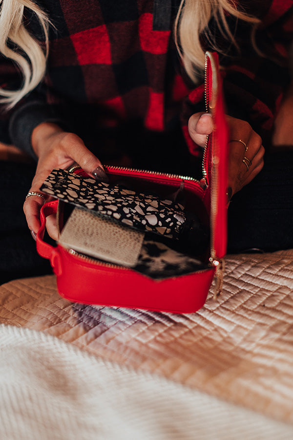 Glowing Review Cosmetic Bag In Red Image - 2