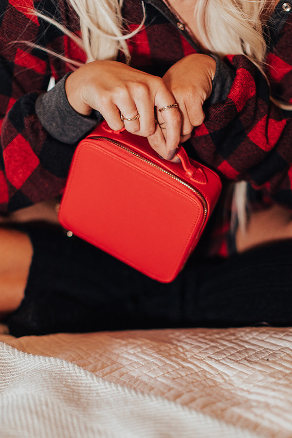Glowing Review Cosmetic Bag In Red Image - 3