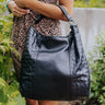 See You Later Faux Leather Tote In Black Image - 1