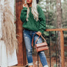 Autumn Air Cable Knit Sweater In Olive Image - 1