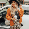Cozy Lodge Cardigan In Pumpkin Image - 1