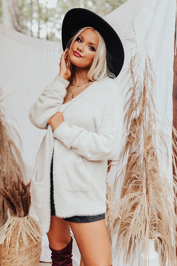 Fall Getaway Ultra Soft Cardigan In Light Grey