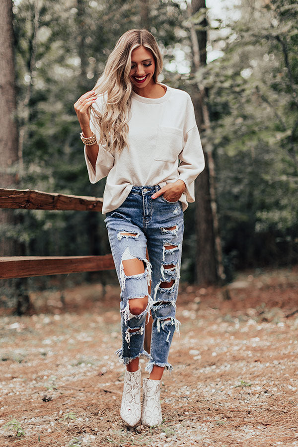 Cabin Life Sweatshirt In Cream