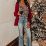 Cozy Lodge Cardigan In Wine Image - 1