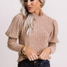 Free Your Mind Ribbed Top In Iced Latte Image - 1