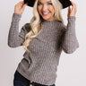 Free Your Mind Ribbed Top In Charcoal Image - 1