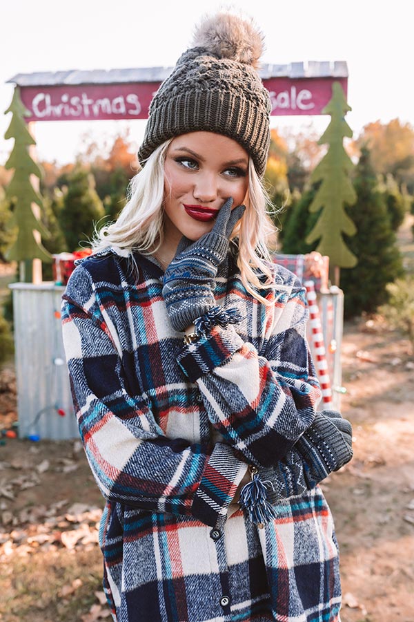 Vail Ski Trip Knit Gloves in Charcoal