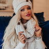 Full Of Warmth Popcorn Knit Infinity Scarf in Ivory Image - 1
