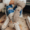 Cocoa Cloud Confetti Knit Tech Gloves in Beige Image - 1