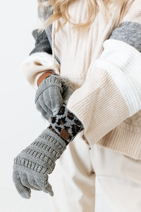 Beautiful Warmth Tech Gloves In Grey Image - 1
