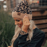 Leopard Love Faux Fur Pom Beanie in Iced Mocha Image - 1