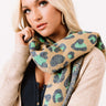 Crunching Leaves Leopard Scarf In Green Image - 1