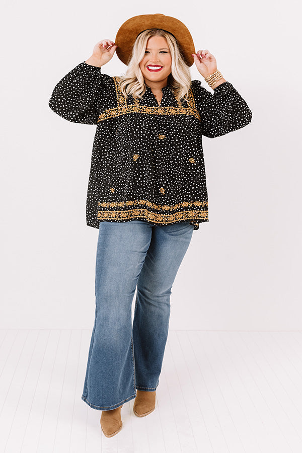 Starring Role Embroidered Shift Top  Curves Image - 2