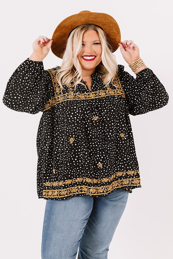 Starring Role Embroidered Shift Top  Curves Image - 1
