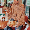 Along The Pines Cable Knit Sweater In Camel Image - 1