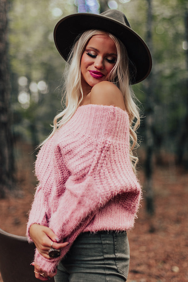 Snuggle Up Buttercup Knit Sweater In Blush Image - 2