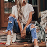 Latte Social Snake Print Tie Top Image - 1