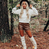 Cozy With Coffee Fringe Sweater In Ivory Image - 1