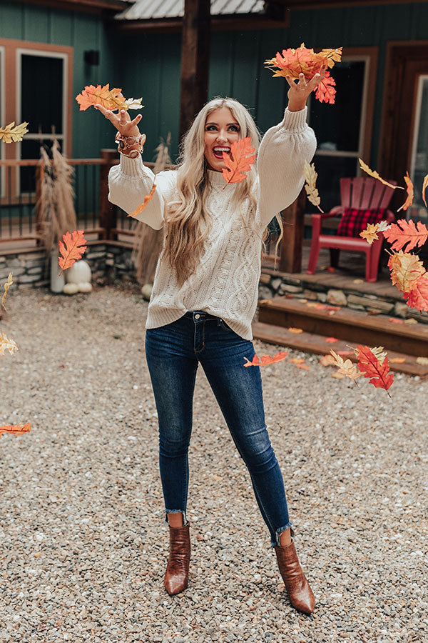 North Lake Cable Knit Sweater In Ivory Image - 1