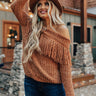 Lost In Cuddles Chenille Fringe Sweater In Camel Image - 1