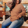 Hidden Trail Henley Top In Mocha Curves Image - 1