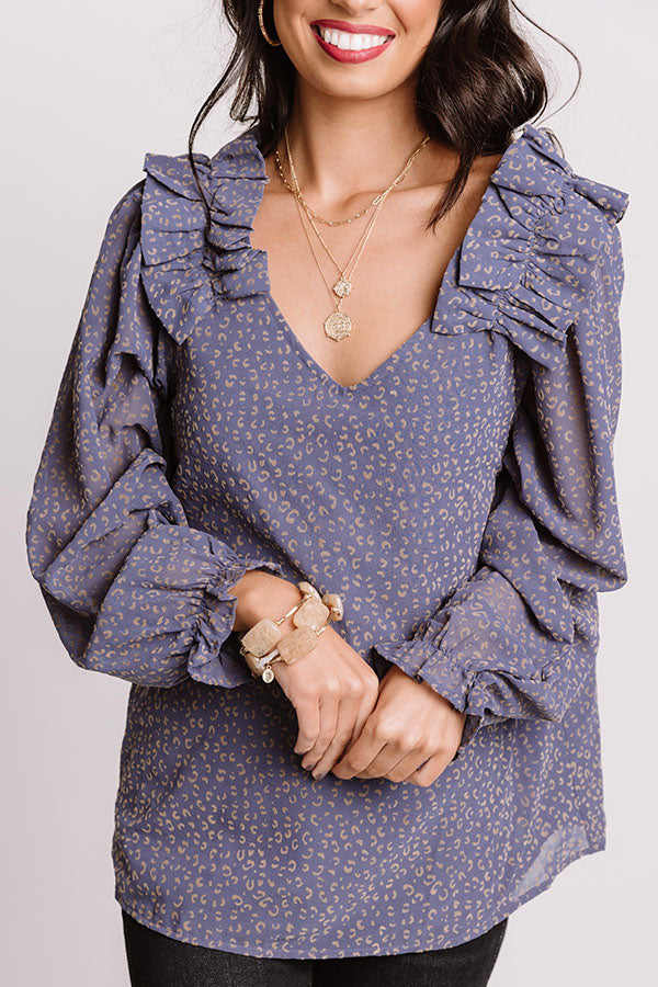 Lighting Candles Shift Top In Dark Periwinkle Image - 2