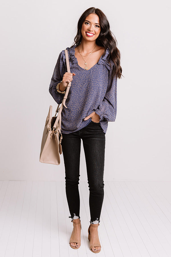 Lighting Candles Shift Top In Dark Periwinkle Image - 1